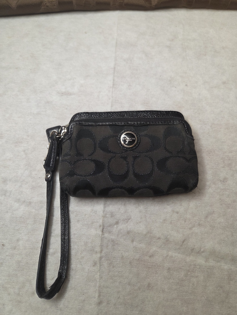 Coach Black Signature C Wristlet Pouch-Project